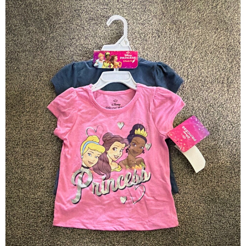 Disney Princess Girls Graphic Print Crew Neck T-Shirt 3T NWT A4
